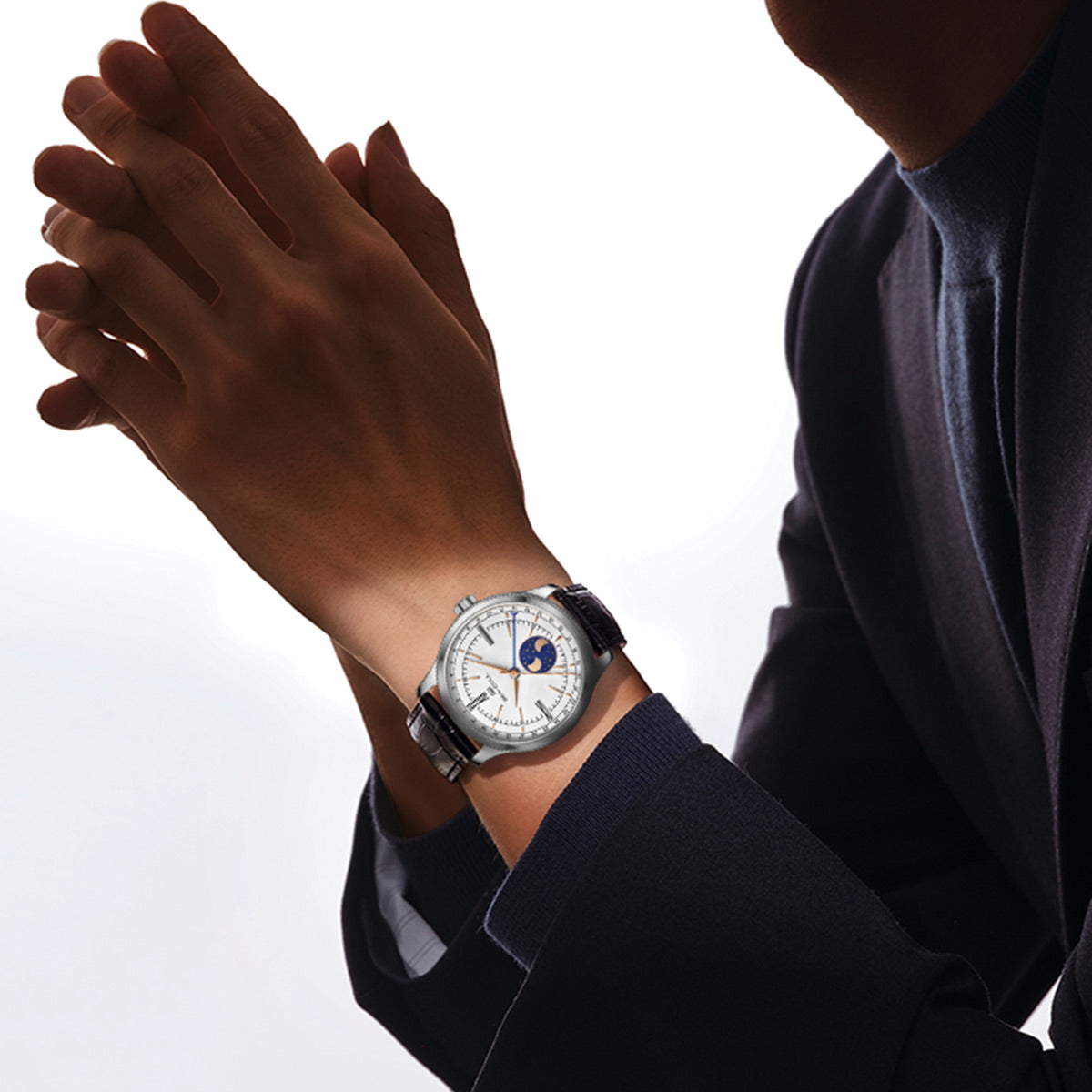Dual Moon Phases Calendar Business Leisure Watch 41mm