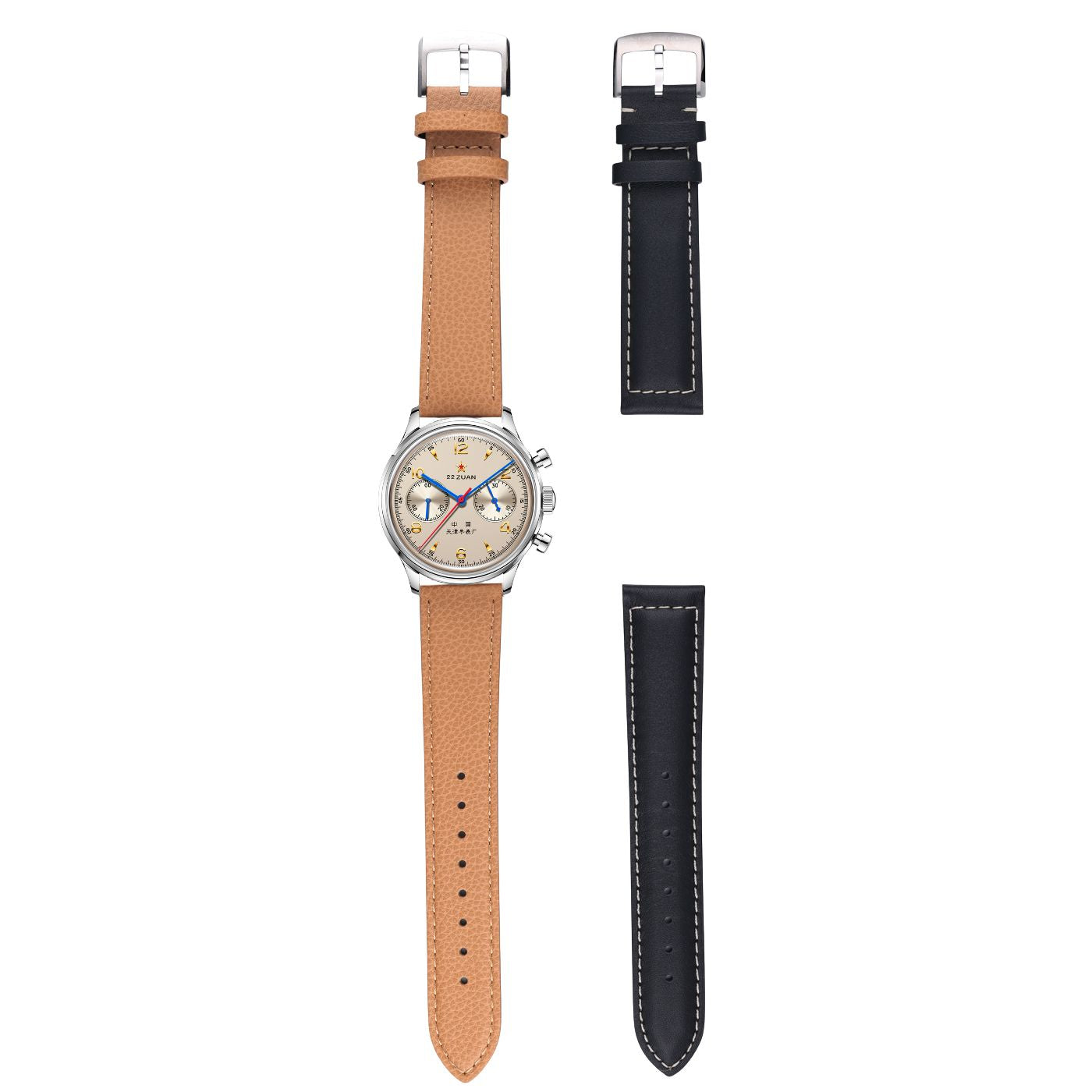 Original Pebbled Leather Watch Strap With Pin Buckle 18/20mm