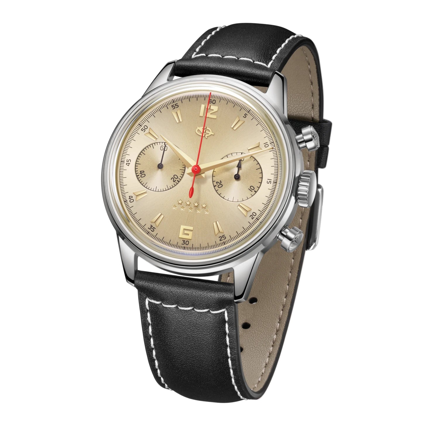 Seagull 1963 Series Reissue D304 Chronograph Watch Transparent Caseback 40mm