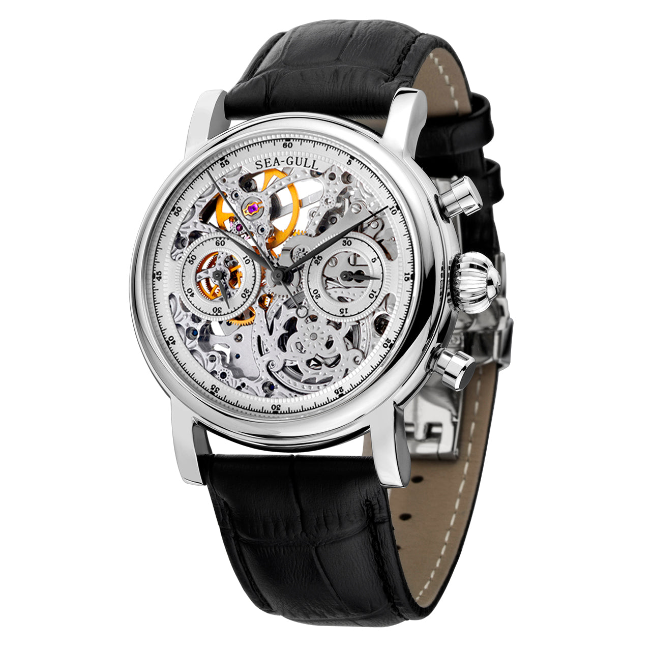 Column-wheel Chronograph Watch Skeleton Tourbillon 41 mm