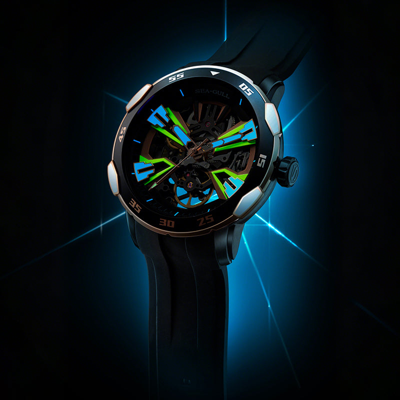 ساعة Edge Series Skeleton Dial للزوجين 44.5 مم/40.5 مم