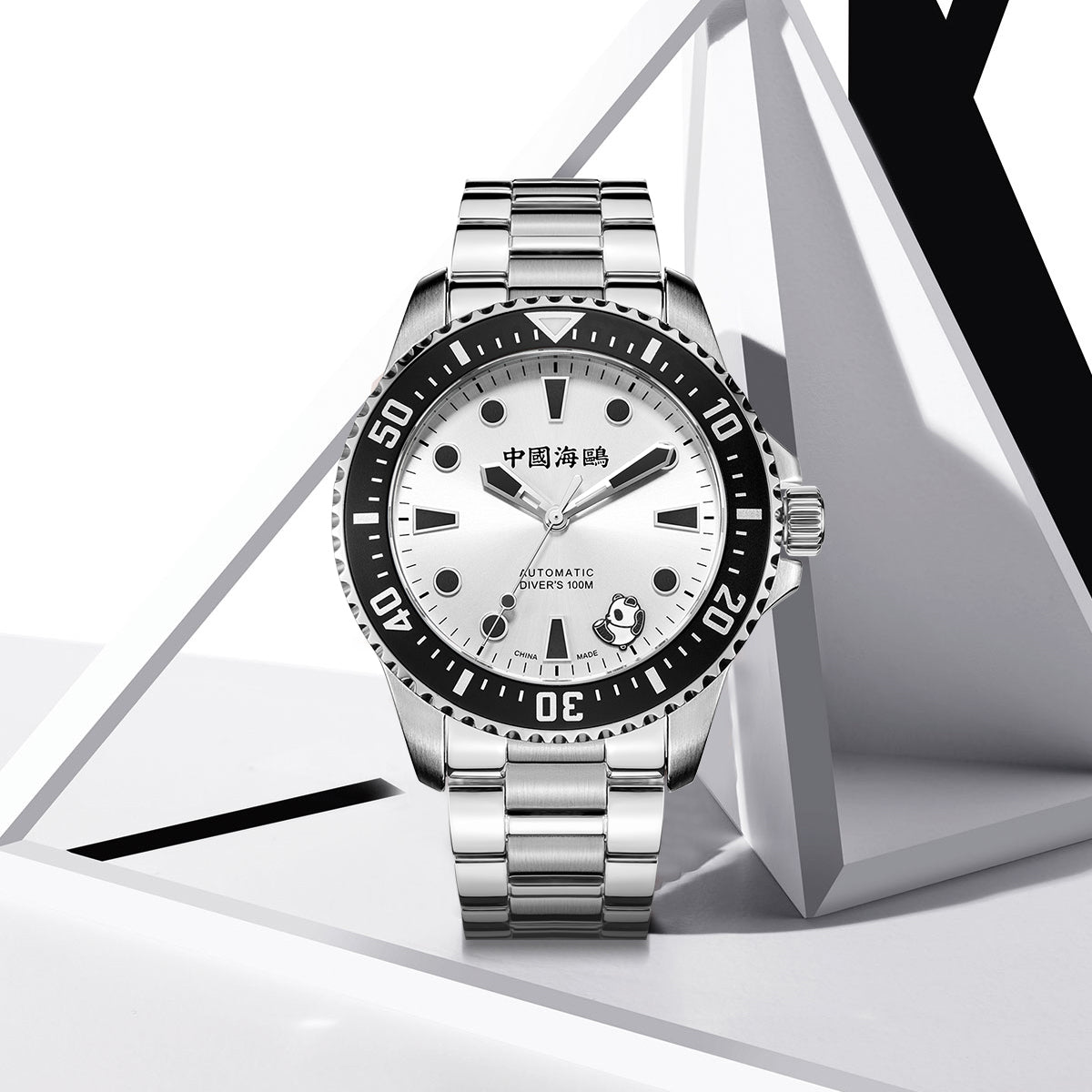 SEA-GULL Panda Dial Orologi Cronografo Orologio Manuale Trasparente Fondello Omaggio a Seagull 1963 60° Anniversario, bianco, Bracciale SEA-GULL Panda Dial Orologi Cronografo Orologio Manuale Trasparente Fondello Omaggio a Seagull 1963 60° Anniversario, bianco, Bracciale