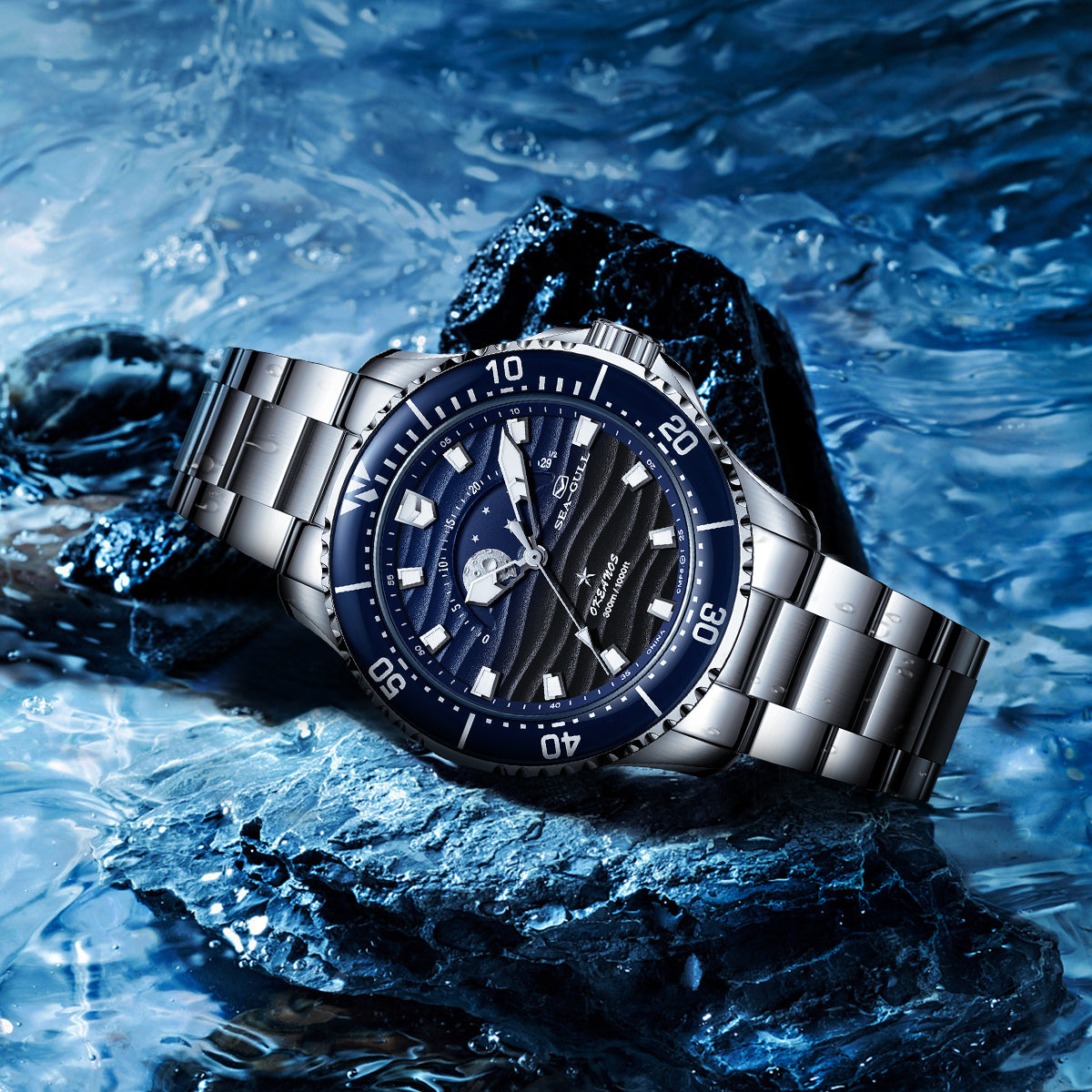 ساعة غوص Ocean Series Moon Phase مقاس 43.5 مم